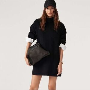 NWT Ba&sh Medee Black Turtleneck Sweater Chunky Knit Long Sleeve Dress Small